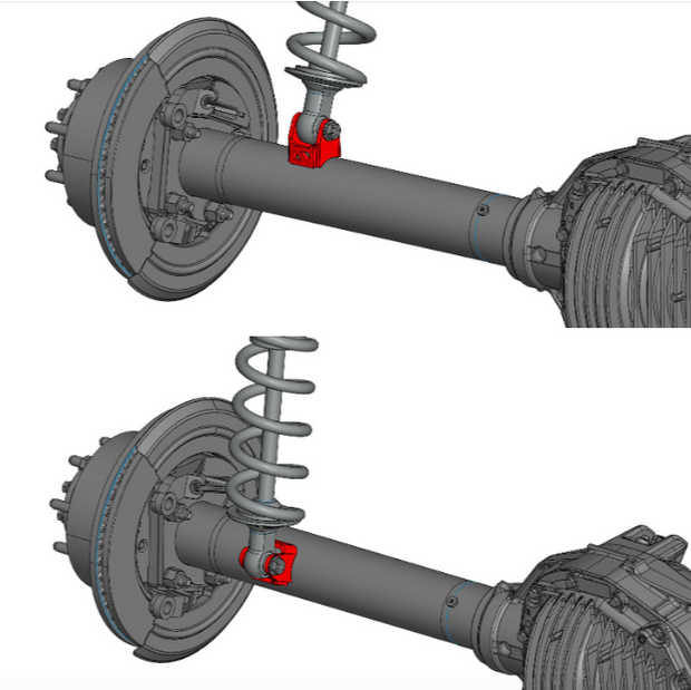 Axle Tube Shock Brackets (Parallel)